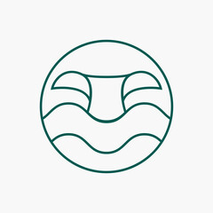 Whale Big Fish Line Logo Icon