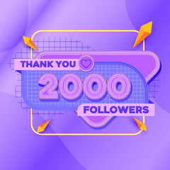 2000 followers square banner modern look