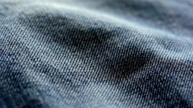 Close up with macro lens from rotating denim