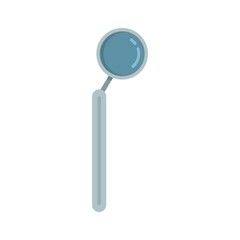 Dentist magnifier icon flat isolated vector