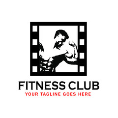 Bodybuilder Logo Template,Vector object and Icons for Sport Label, Gym Badge, Fitness Logo Design, Emblem Graphics.Sport Symbol.- vector illustration