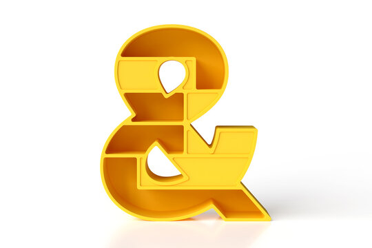 3D ampersand character in futuristic or kids funny style. Great font for headers, posters, web advertisements or print projects. High resolution 3D rendering.