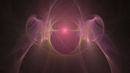 Beautiful Digital Symmetric Fractal - cosmic energy with vibrant flowing lines and soothing pastel colors.
