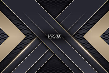 Abstract luxury stripes on dark metallic texture background. Vector.