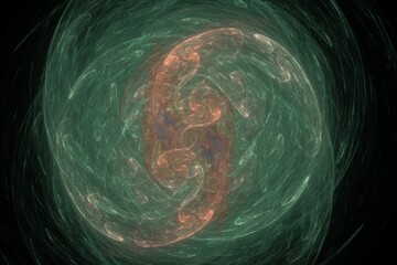 Beautiful Digital Fractal with vibrant cosmic lines and smooth flowing colors showing symmetry