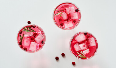 Cranberry rosemary spritzer drink.