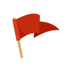 Fotobehang Red flag mission icon flat isolated vector © anatolir