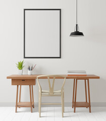 3D interior design minimal workspace at home