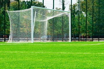 Fototapeta premium Football goal .soccer gates. stadium.