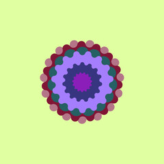 Abstract Flowers Logo Mandala Art. Design Vector Template.