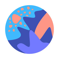Naklejka premium boho minimalist round circle symbol abstract shape icon for t shirt print or poster design.