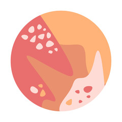 boho minimalist round circle symbol abstract shape icon for t shirt print or poster design.