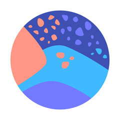 boho minimalist round circle symbol abstract shape icon for t shirt print or poster design.