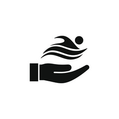 Swimming flat icon isolated on white background. Vector illustration