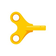 Watch repair gold key icon flat isolated vector