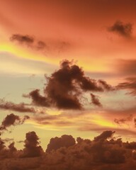 the golden sunset at beach