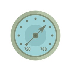 Arrow barometer icon flat isolated vector - obrazy, fototapety, plakaty