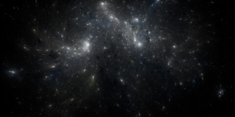 Naklejka premium Banner Star field background . Starry outer space background texture . Colorful Starry Night Sky Outer Space background. 3D illustration