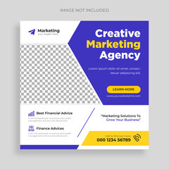 Digital Marketing Social Media Post banner Template set, social media post banner design template. business marketing post. Digital marketing agency