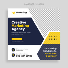 Digital Marketing Social Media Post banner Template set, social media post banner design template. business marketing post. Digital marketing agency post banner set,
