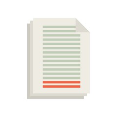 Summary papers icon flat isolated vector