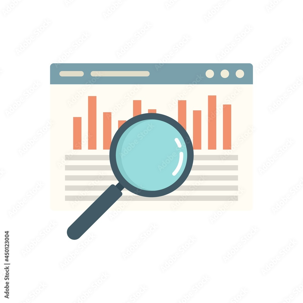 Poster web audit icon flat isolated vector