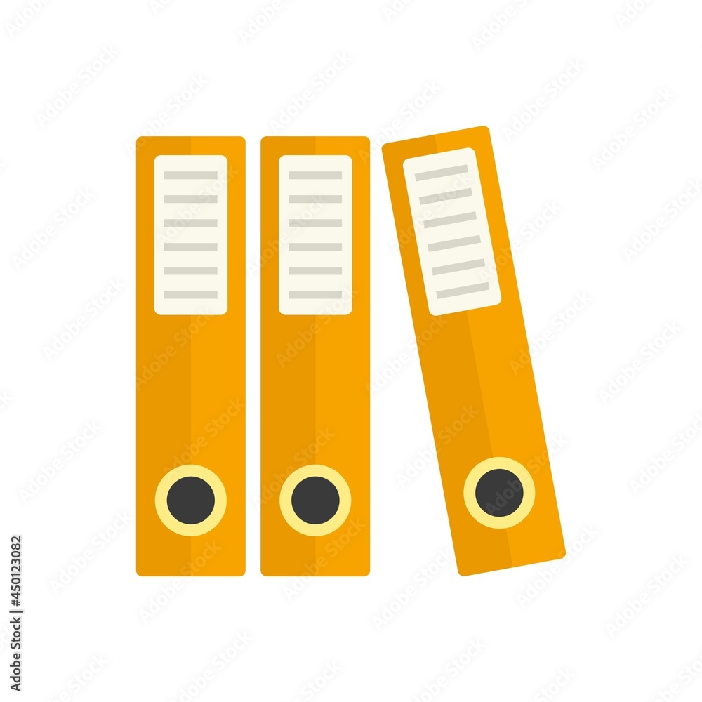 Poster audit folder icon flat isolated vector