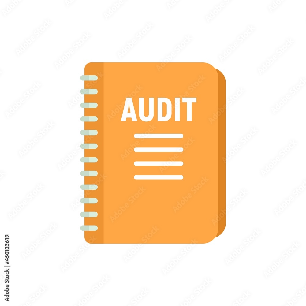 Poster audit notebook icon flat isolated vector