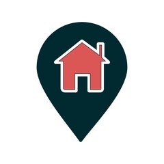 Location Glyph Two ColorVector Icon Design