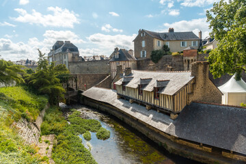 Vannes coastal medieval town, the beautiful gardens of the Remparts Garden, Morbihan department, Brittany, France