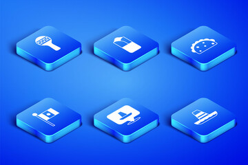 Set Mexican sombrero, Maracas, Mexico flag, Burrito and Taco with tortilla icon. Vector