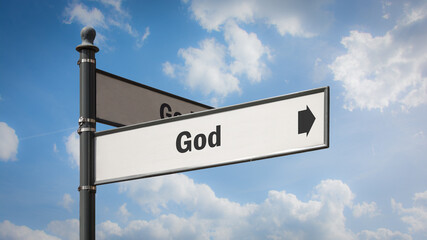 Fototapeta na wymiar Street Sign to God