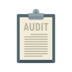Audit clipboard icon flat isolated vector