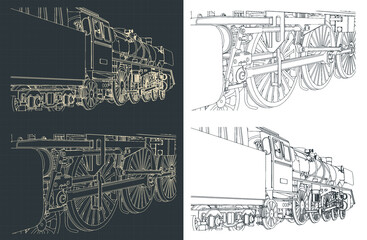Steam locomotive close-up - obrazy, fototapety, plakaty