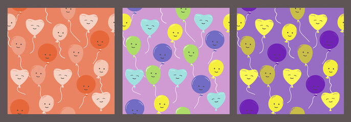 Balloon character seamless texture pattern illustration.