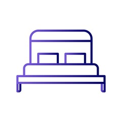Bed Gradient Linear Vector Icon Design