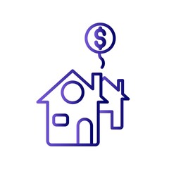 Residential Gradient Linear Vector Icon Design
