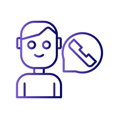 Agent Contact Gradient Linear Vector Icon Design