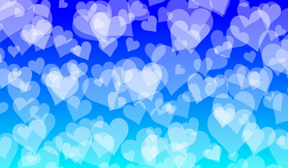 Heart pattern blue background