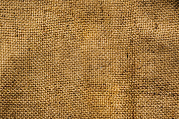 old Jute sack background, top view