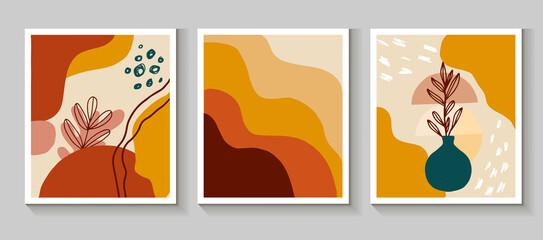 Set of vector hand-drawn abstract backgrounds .Modern  design for paper, cover, fabric, interior decor and other users. Vector illustration.