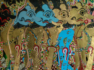 Wayang kulit or Shadow puppets typical of Java, Indonesia