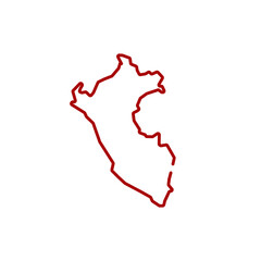 Peru icon line symbol. Isolated illustration of icon sign concept for your web site mobile app logo UI design. PE. 