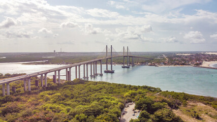 Natal, Rio Grande do Norte, Brazil - March 12 2021: Photo the bridge Newton Navarro of the city of...