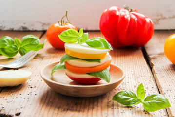 bunte Tomaten Salat mit Käse 