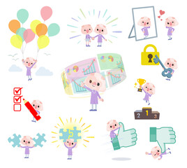 成功やポジティブに関するブタの女の子のセット