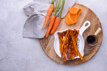 Plant based vegetarian bacon from carrot