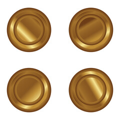 Button set color gold glossy.
