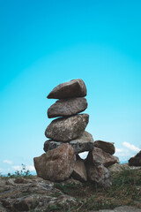 Stones balanced on a mountain