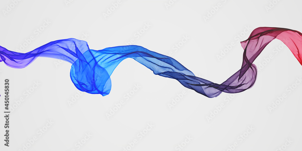 Poster dynamic gradient colorful cloth abstract movement, floating fabric background, 3d rendering elegant 
